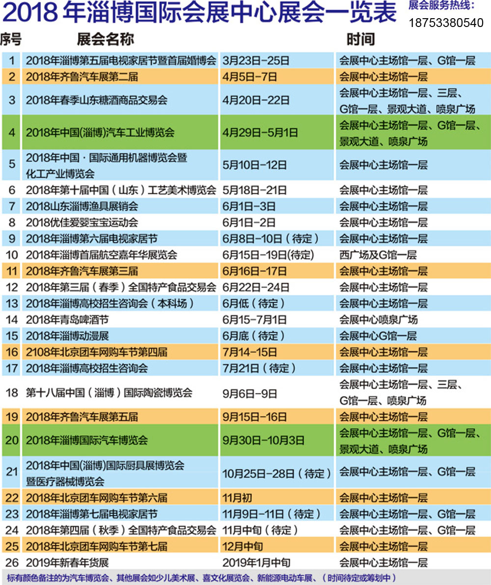 淄博會(huì)展中心會(huì)展排期